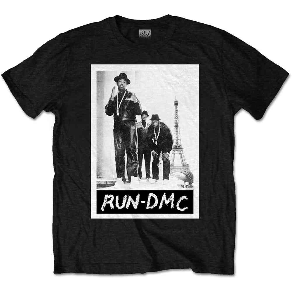 Run DMC - Paris Photo Heren Tshirt - Zwart